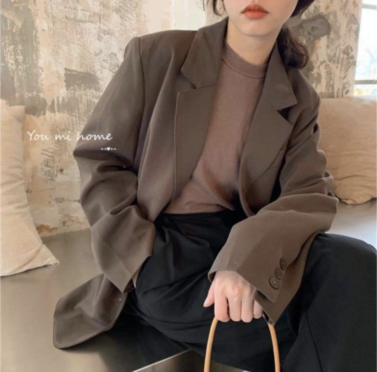 Blazer 2 lớp nâu coffee