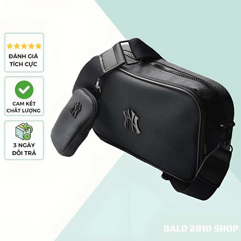 Túi đeo chéo mlb men black 2024 waist bag ny chất vải polyester cao cấp full tag code balo 2810 shop
