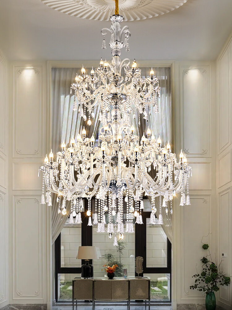 MOCOCOA | European French Style Multi-tier Crystal Glass Tube Chandelier