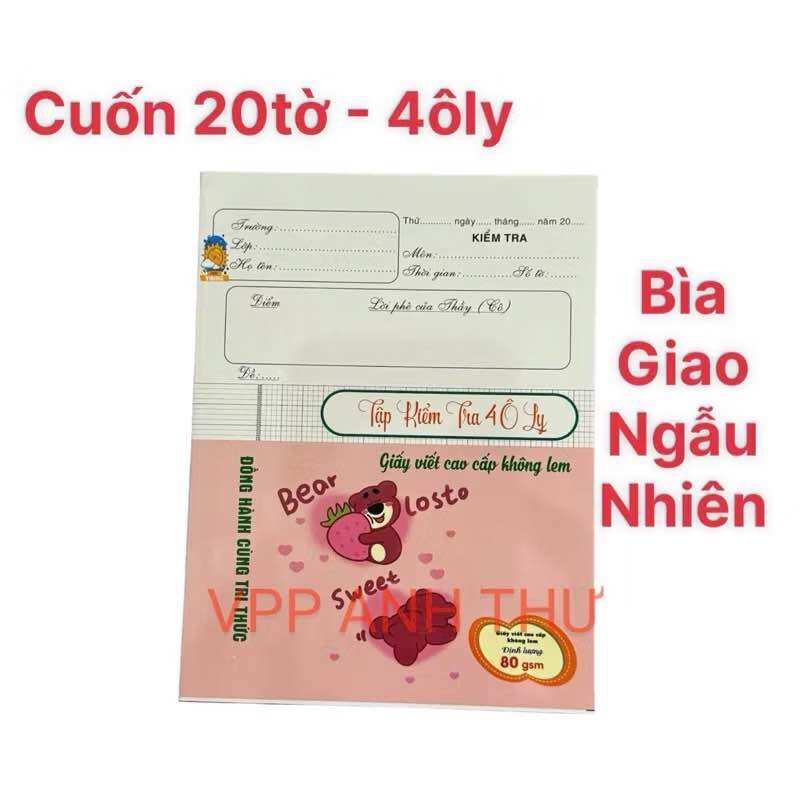 COMBO 5 CUỐN TẬP KIỂM TRA ( 20 TỜ )