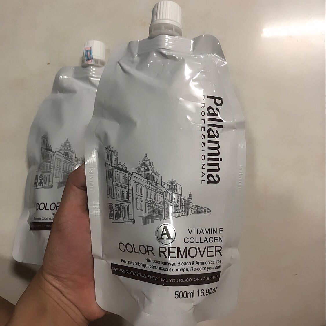 Bóc màu đỏ đen oxy hóa Pallamina Color Remover Collagen 500ml