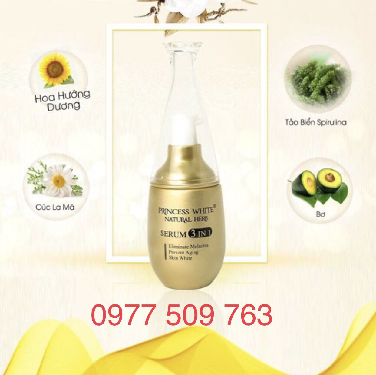 Serum dưỡng trắng - giữ ẩm 3in1 Princess White - 40ml