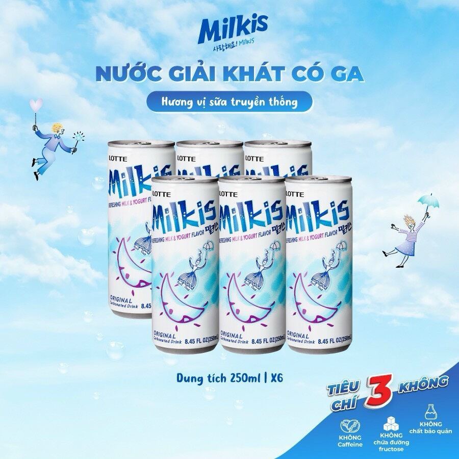 Nước soda Milkis Hàn Quốc lon 250ml