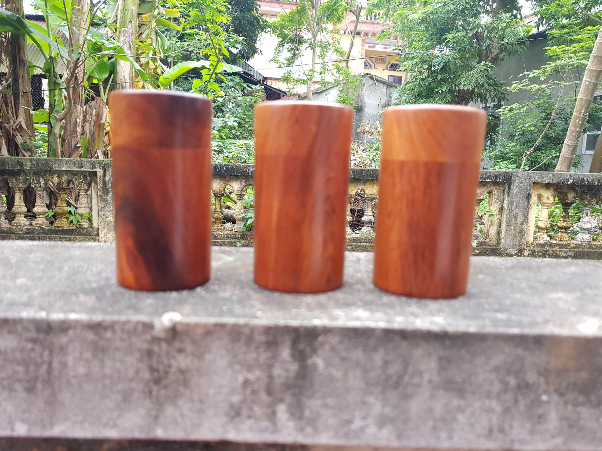 Lọ tăm gỗ hương hình trụ