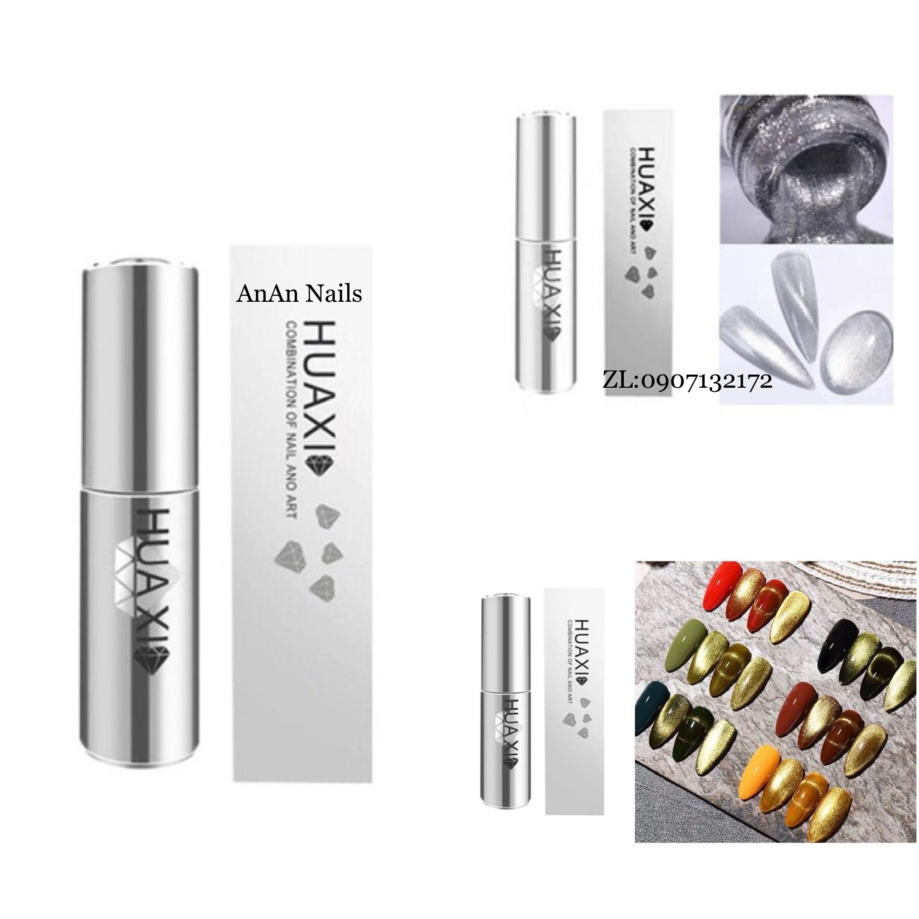Top mắt mèo kim cương Huaxi 9D, dụng cụ nail, sơn móng