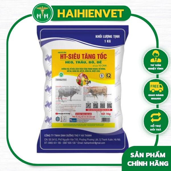 1kg HT Siêu Tăng Tốc Heo, Trâu, Bò, Dê - chống còi, vỗ béo, tăng trọng, nở mông, bung đùi, hồng da - trộn thức ăn - Vỗ Béo Heo