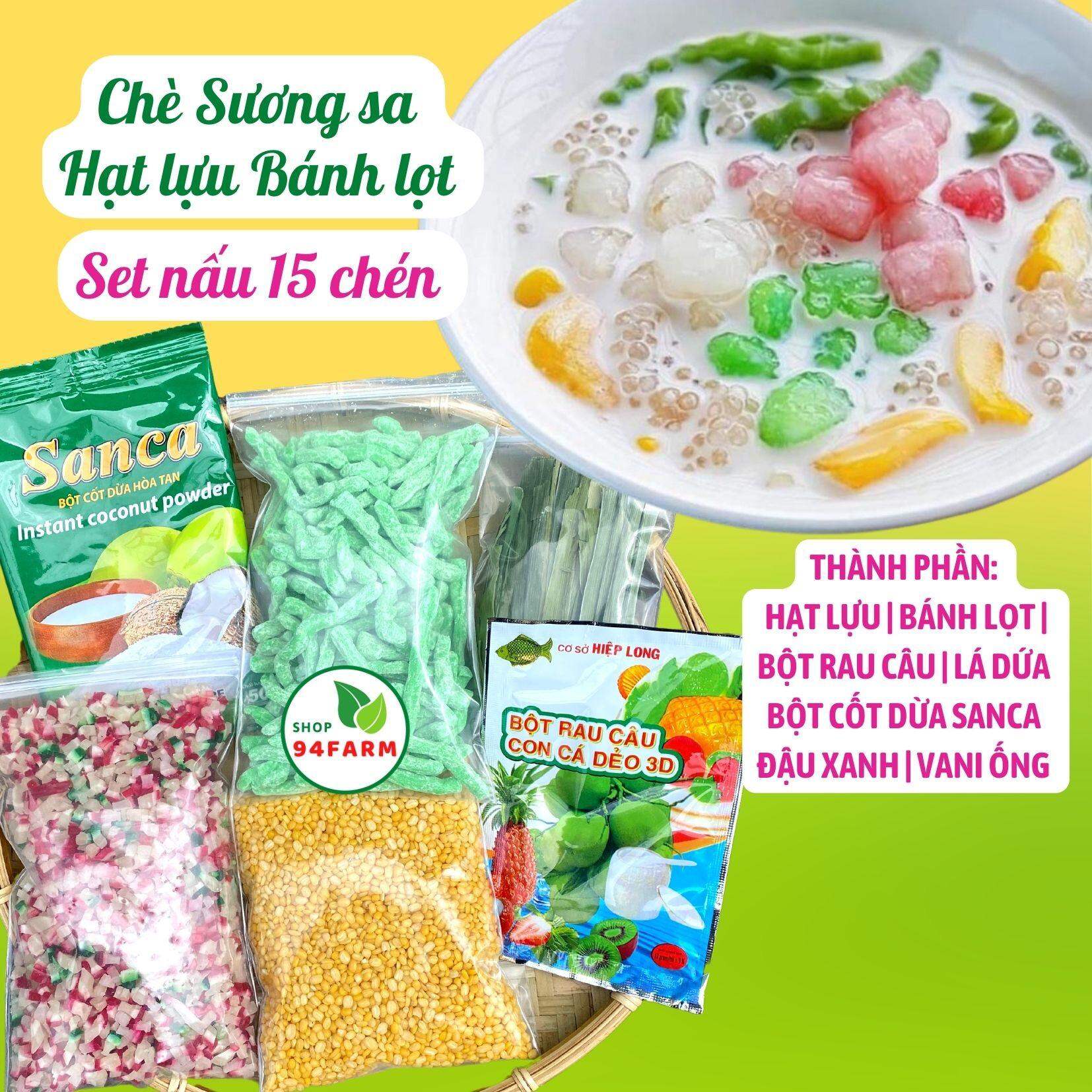Set Chè Sương Sa Hạt lựu Bánh Lọt Đậu Xanh 650g Nấu 15 chén