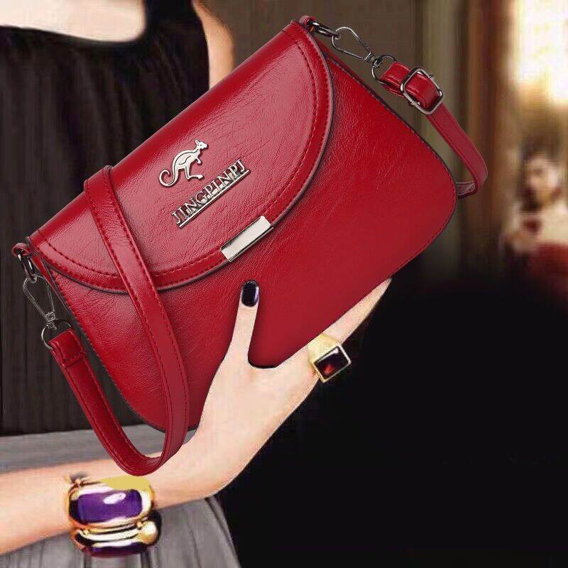 Kangaroo Authentic Leather Tactile Feel 2021 New Trendy Crossbody Bag Women's Shoulder Bag Women's Small Bag Casual Mom Bag Pu Bag