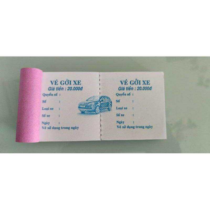 Combo 10 quyển - Phiếu Giữ Xe Ôtô