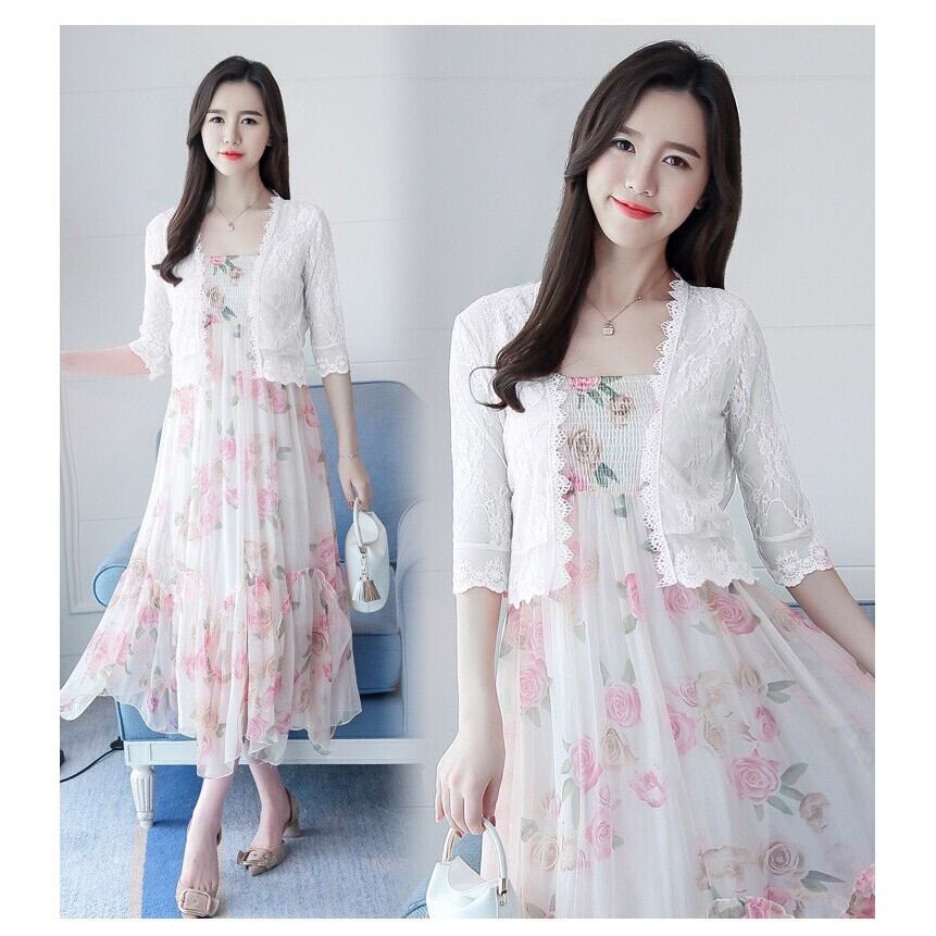 [HCM]Áo khoác ren form lửng tay lỡ