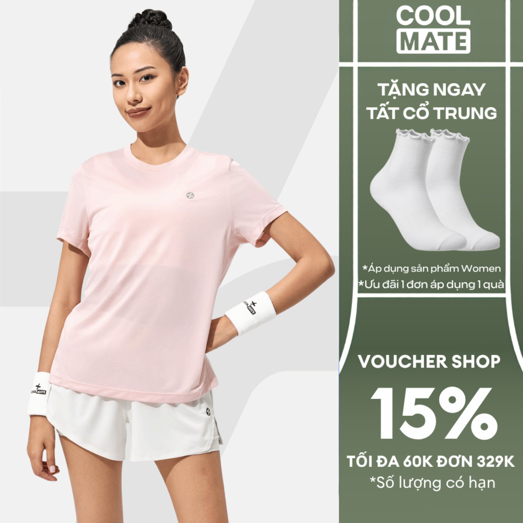 [TẶNG TẤT CỔ TRUNG]Áo thun nữ chạy bộ Core Tee siêu nhẹ, thấm hút, nhanh khô - Coolmate Women