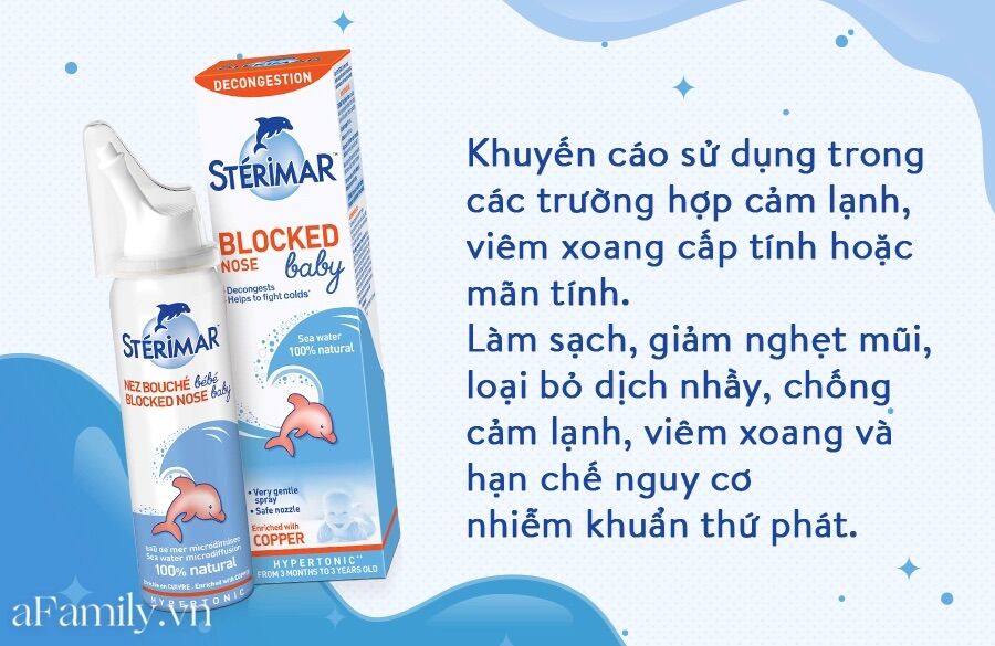 Xịt mũi cá heo biển baby sterimar Pháp