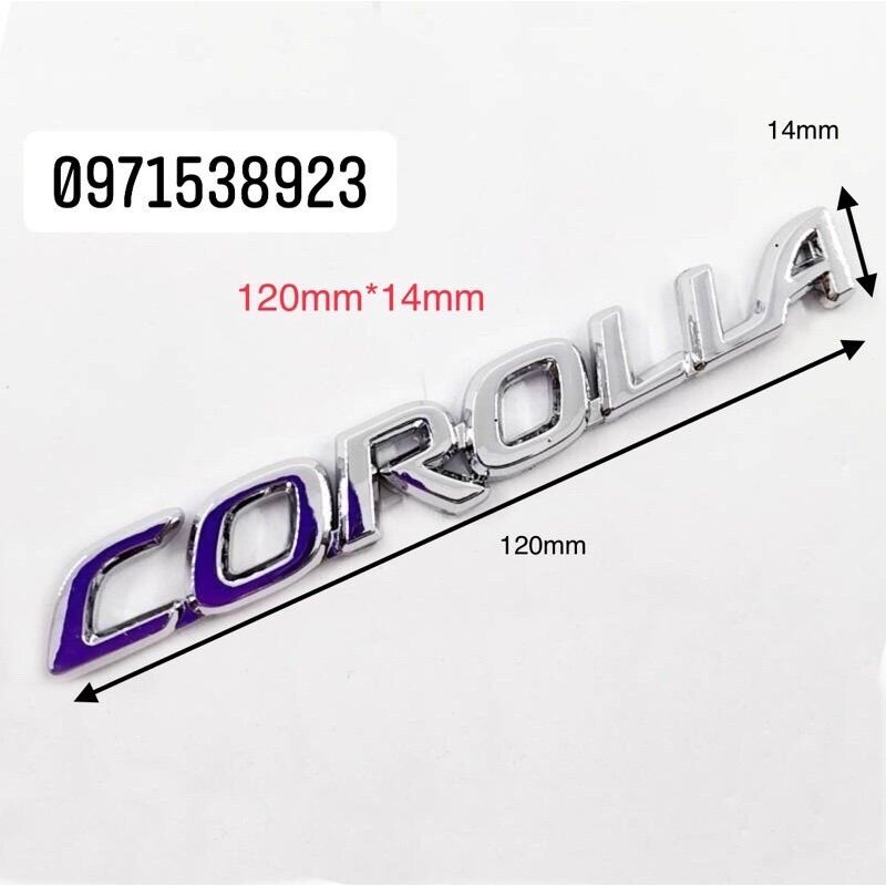 Logo chữ nổi toyota corolla altis dán đuôi xe