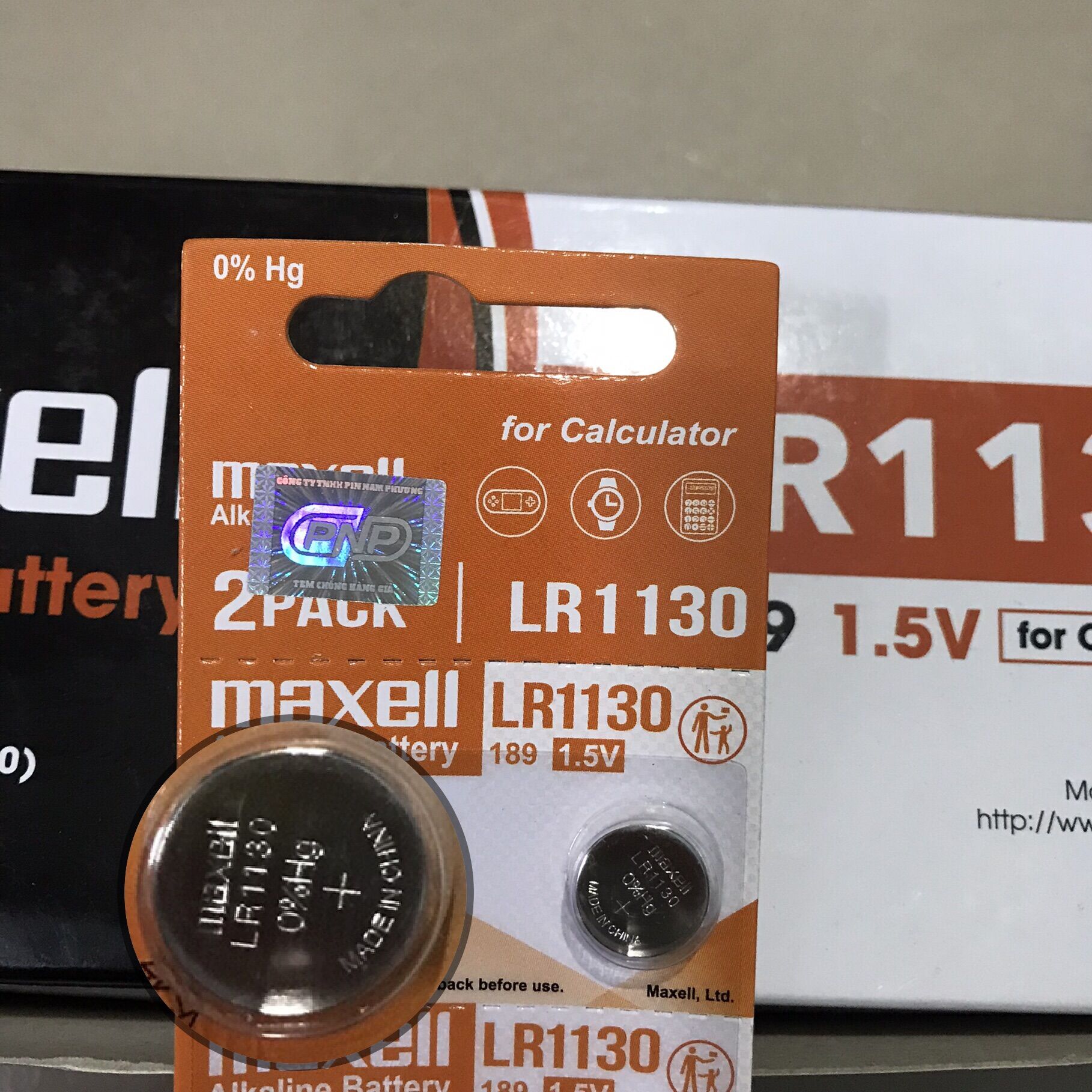 Pin MAXELL LR1130, 189, AG10 Alklaine 1.5V, Pin cúc áo cho máy tính Casio, đồng hồ, đồ chơi, nhiệt kế.