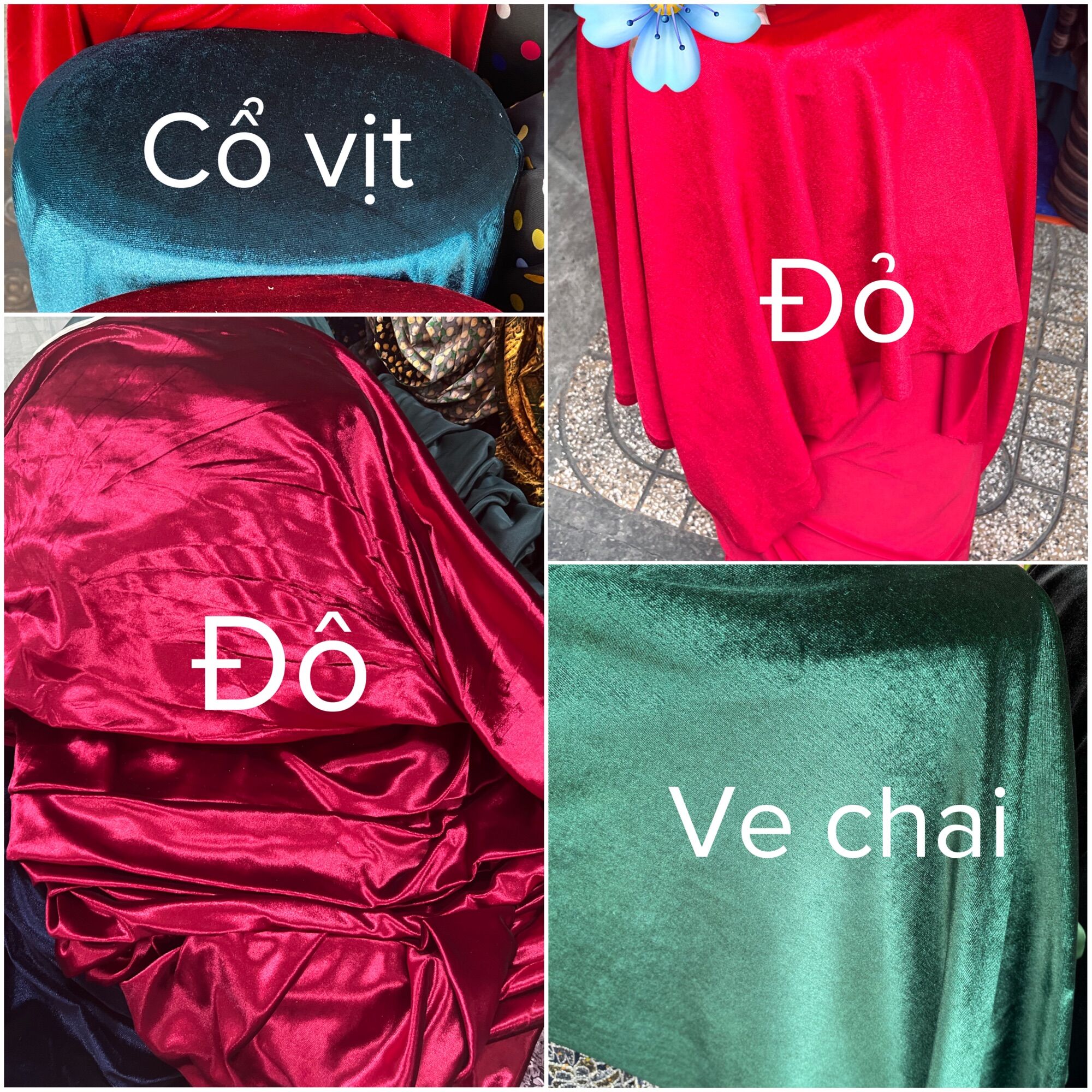 Vải Nhung Tuyết 7 Biên nhiều màu Hàng Loại 1