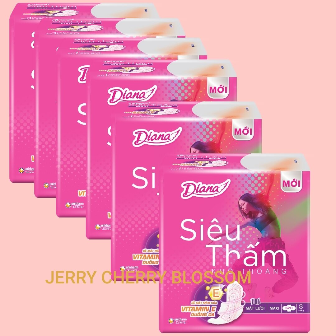 combo 6 gói Bvd Diana SIÊU THẤM DÀY CÁNH Vitamin E dưỡng da