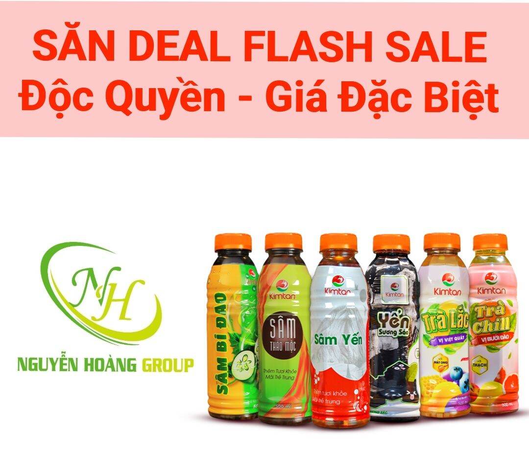 Lốc 6 Chai - 0Lốc 6 Chai - Nước Kim Tân Các Vị (  Yến, Sâm Bí Đao,  Mộc, Sương Sáo, Trà Lắc, Trà Chill) 500 ml