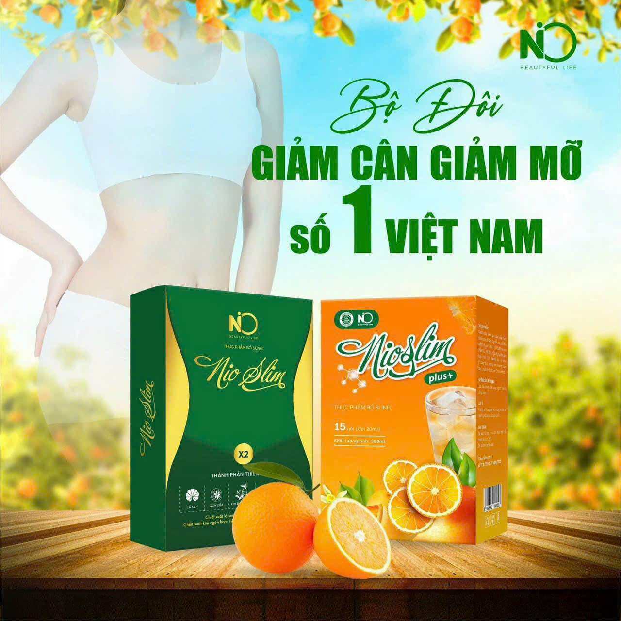 Nio Slim Kẹo Gôm Giảm Cân hộp 15 gói tặng detox rau củ