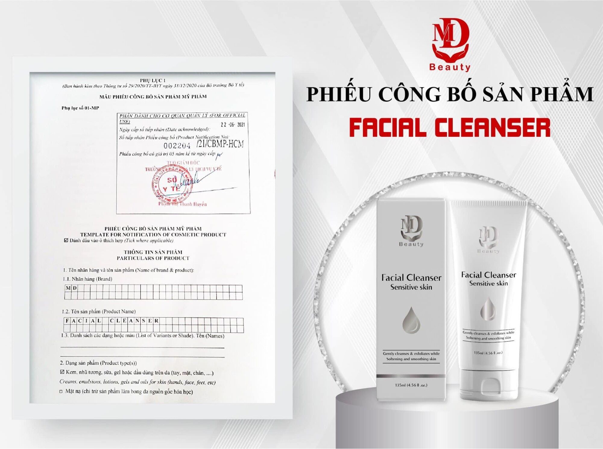 [HCM]SỬA RỬA MẶT MD BEAUTY MẪU MỚI 2021