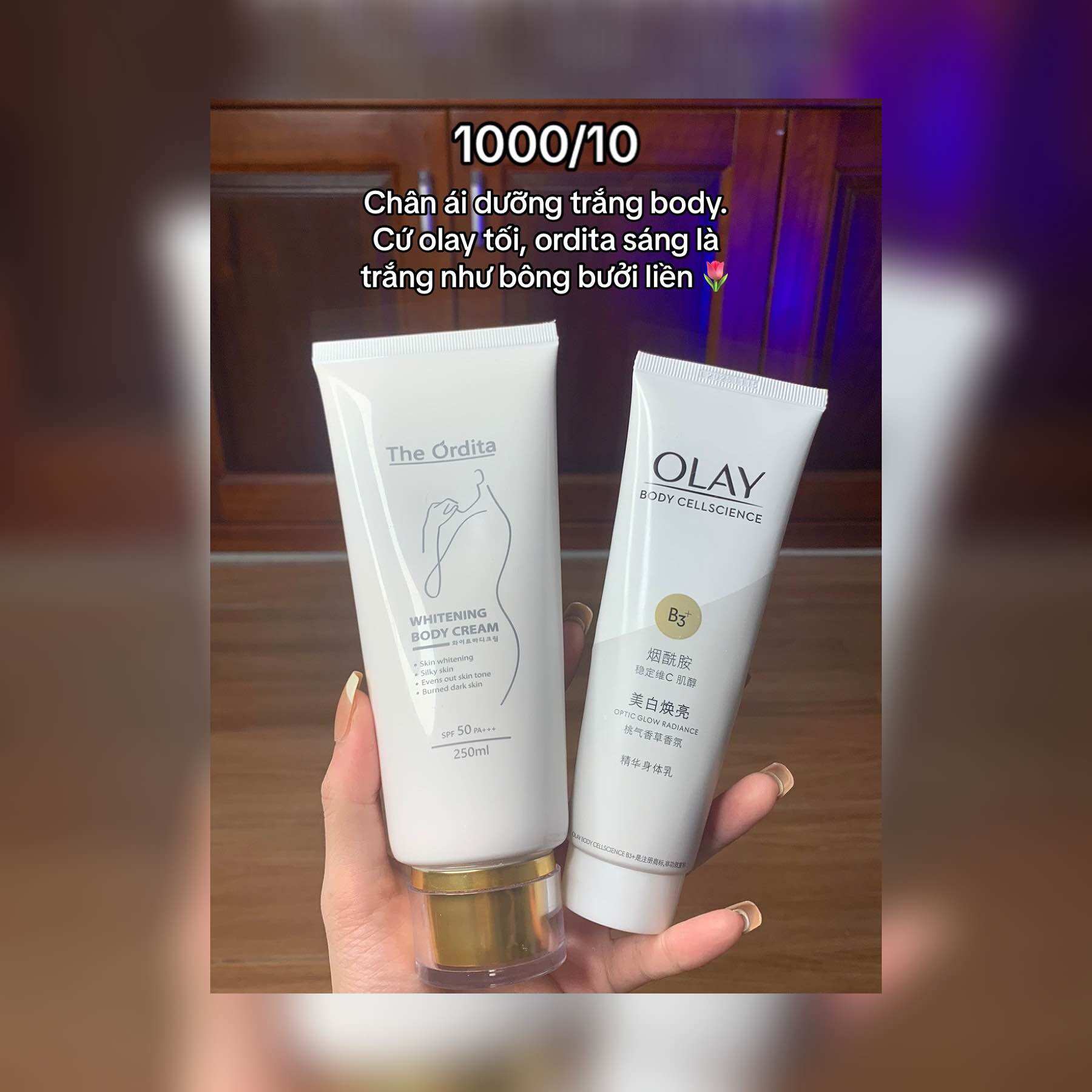 Combo kem ordita + kem Olay bản trắng nhất