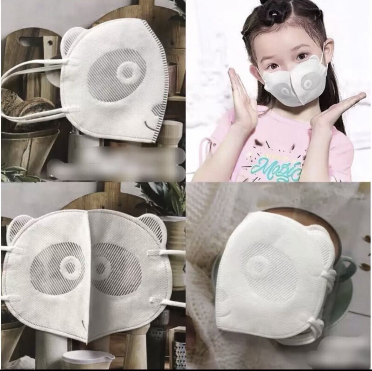 Combo 10 cái Khẩu Trang Trẻ Em 3D Mask Hình Gấu Panda Biden