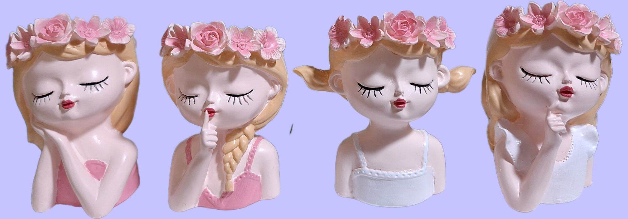 Bộ 4 chậu cắm hoa cô gái