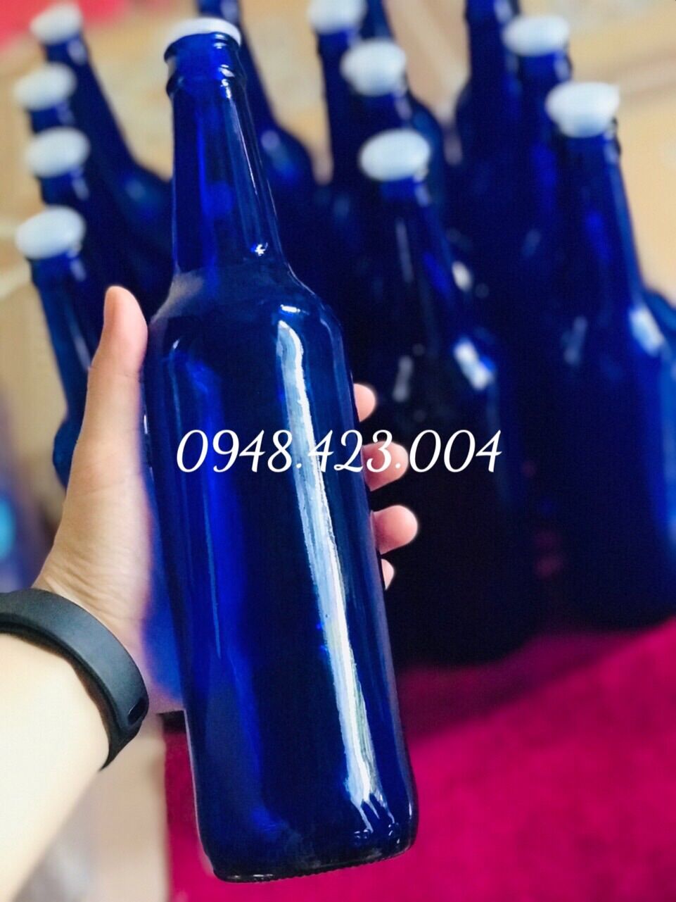Chai Thuỷ Tinh Xanh Dương 500ml
