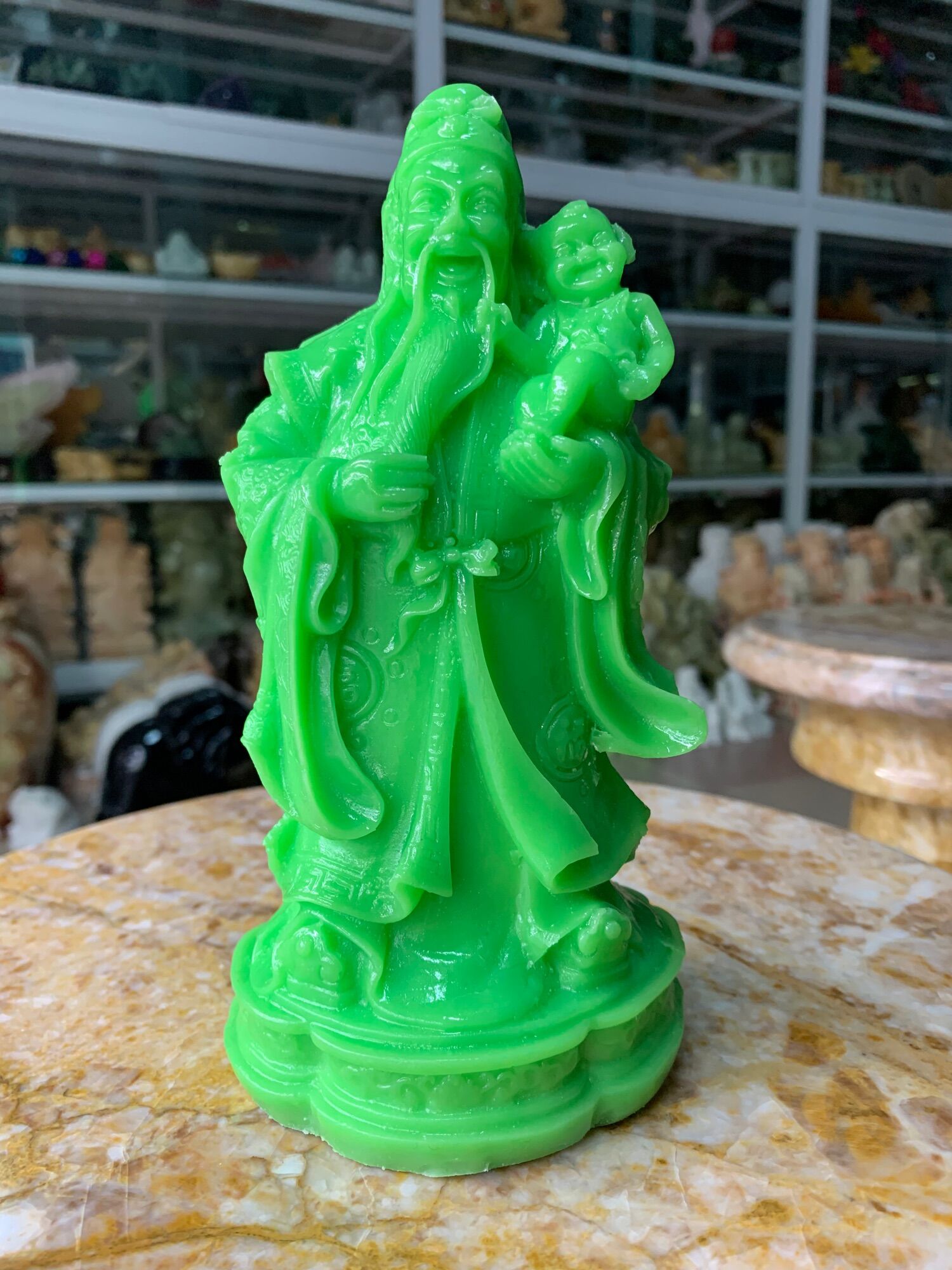 Tượng Tam Đa Phúc Lộc Thọ Đá Đúc 20cm – Quà Tặng Phong Thủy May Mắn, Trang Trí Sang Trọng