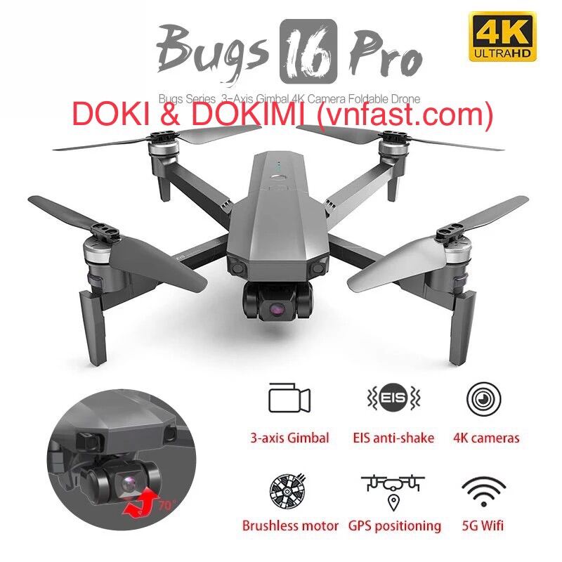 [HCM]Flycam Bugs 16 pro - gimbal 3 trục + chống rung EIS