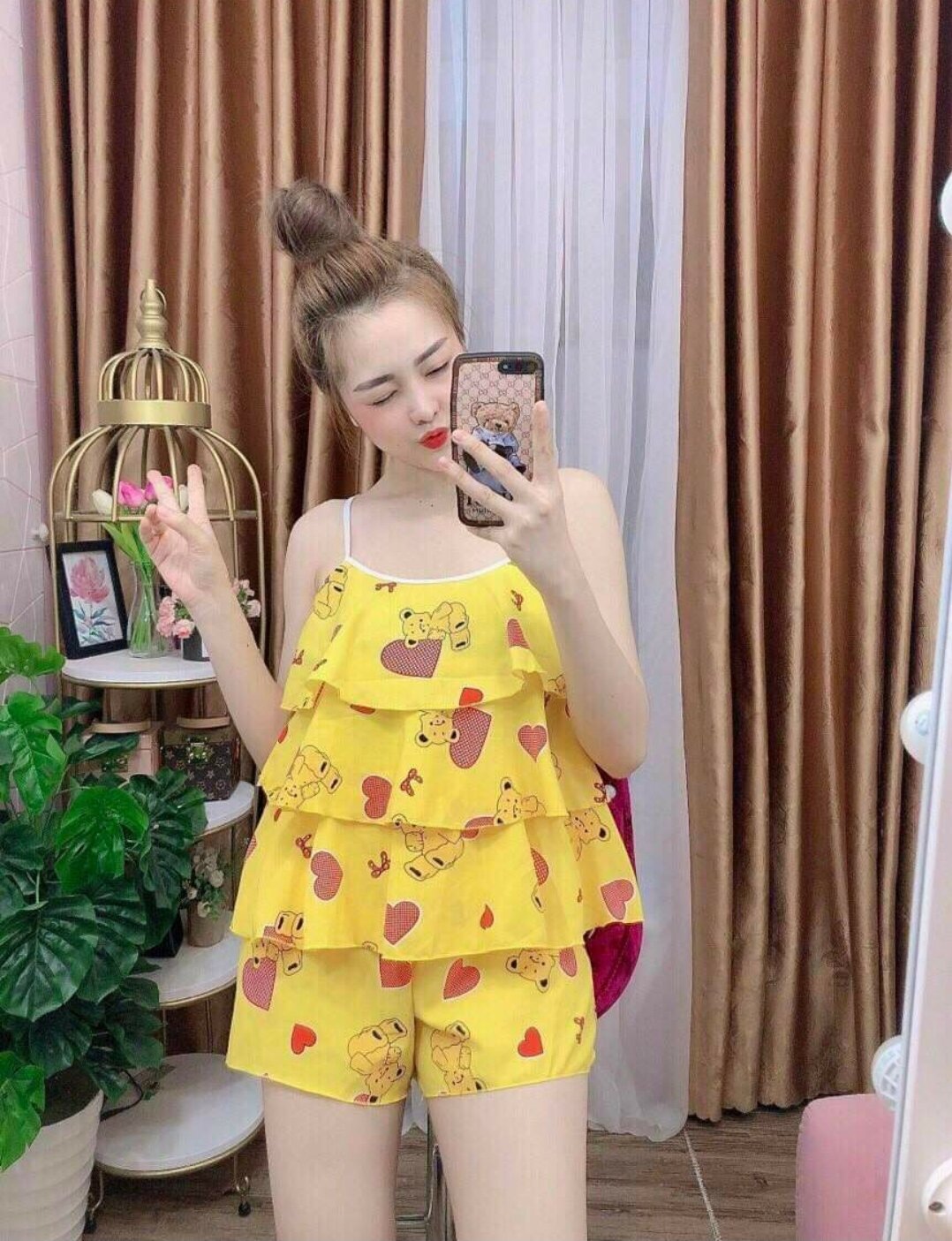 Set bộ tầng lụa mặc nhà cho nữ giá rẻ - A02