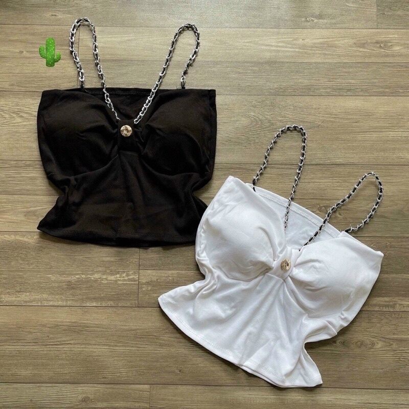 ÁO YẾM CROPTOP PHỐI XÍCH SIÊU SẸC XY VBC09