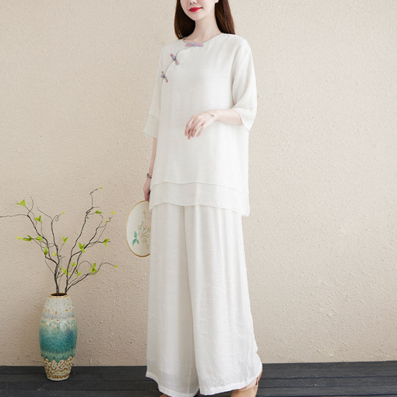 Bộ Đồ Thiền Nữ Phong Cách Trung Hoa Cổ Điển Cotton Mùa Hè 2023 Thiết Kế Giản Dị Cho Phụ Nữ Từ 18-25 Tuổi