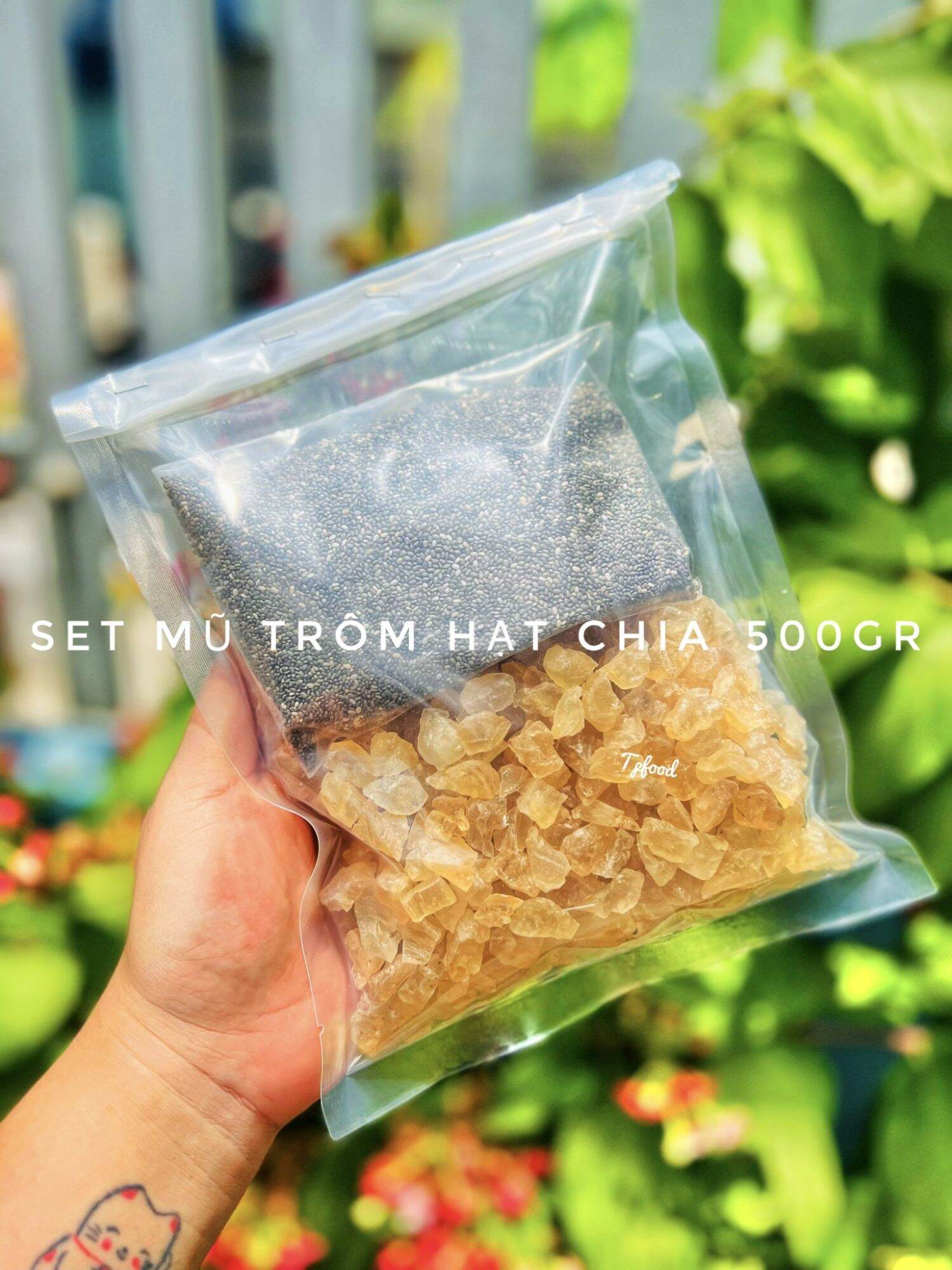 Set mũ trôm hạt chia 500g