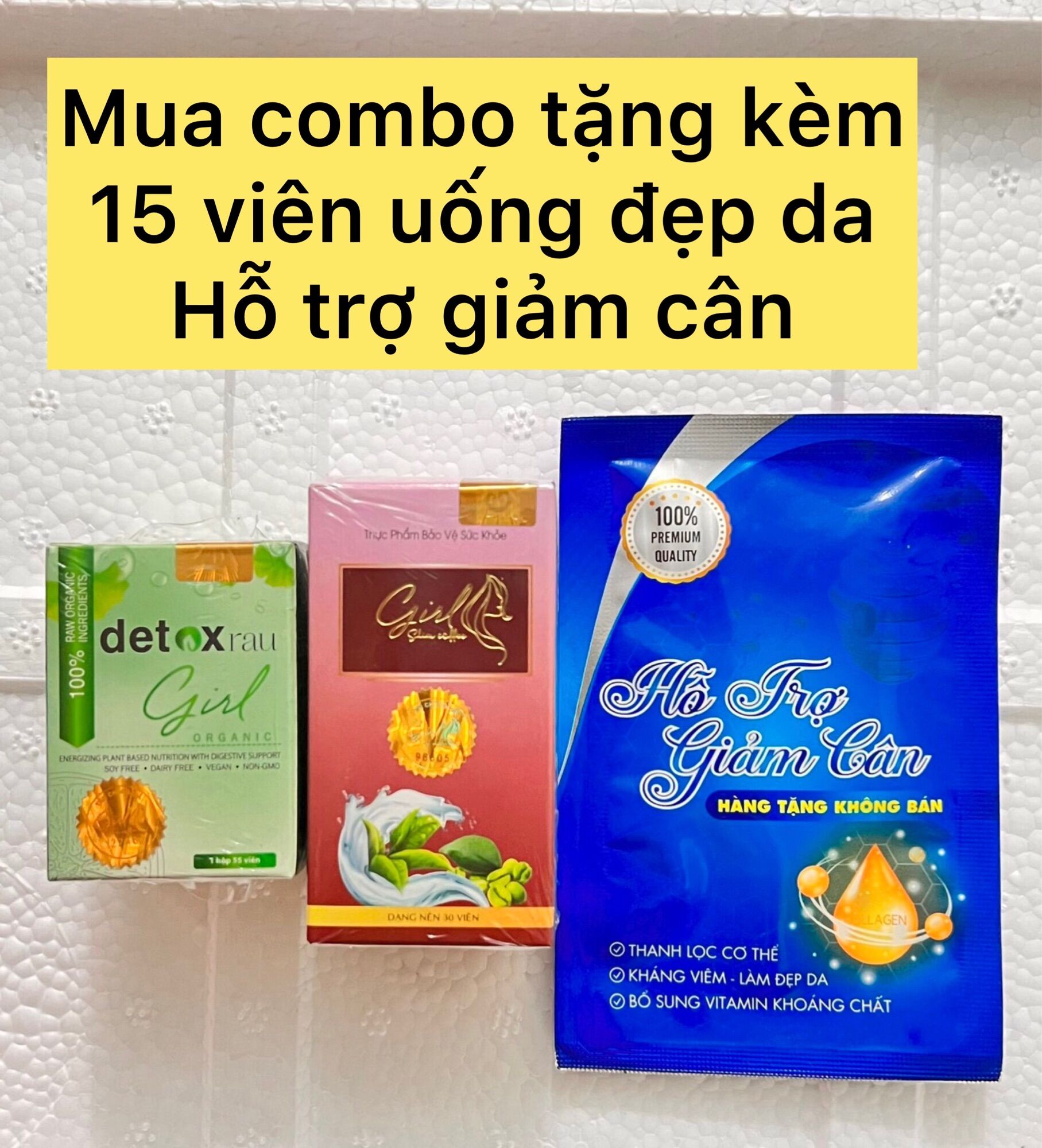 Viên uống giảm cân -giảm mỡ bụng -mỡ thừa -cà phê girl +detox rau combo diệt mỡ