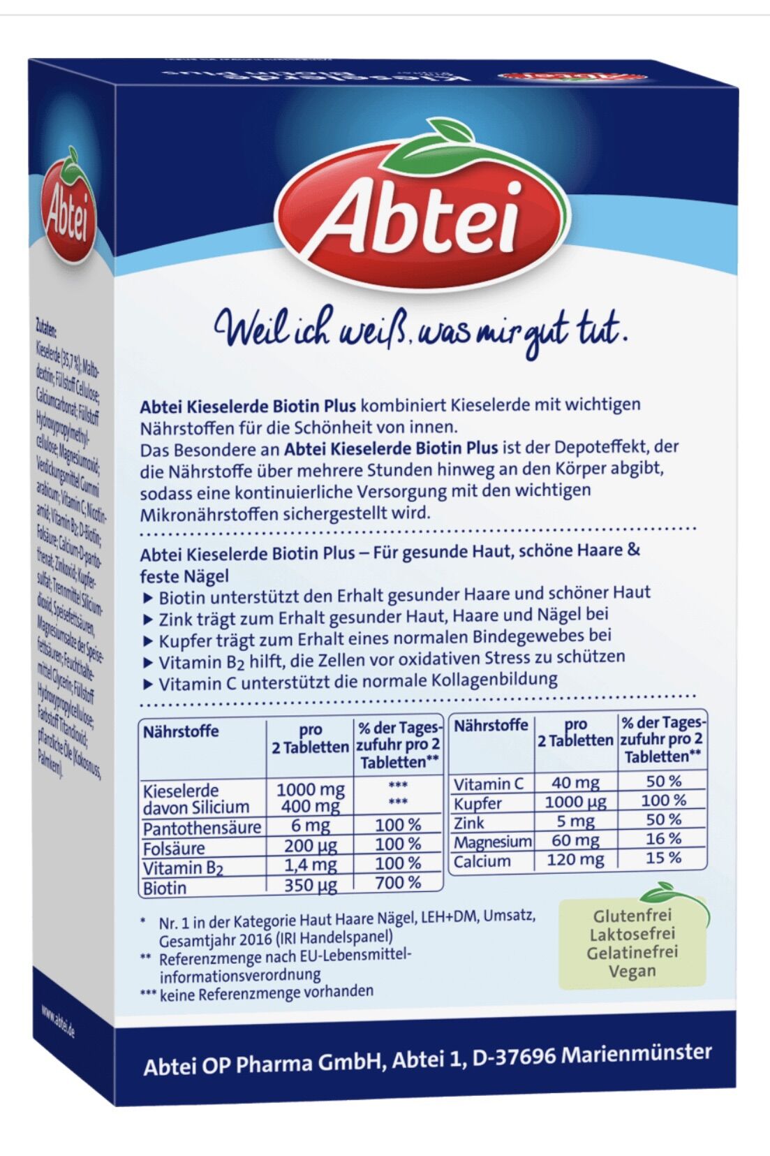[Bill Đức] Viên đẹp da khoẻ tóc Abtei Biotin Plus 56 viên
