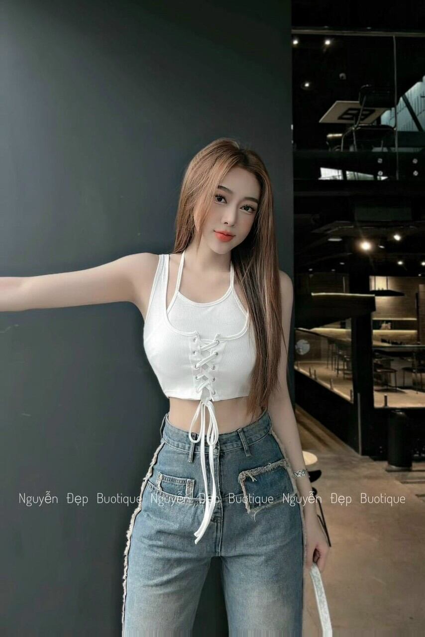 ( HCM) Áo kiểu dây đan trước ngực hàng đẹp