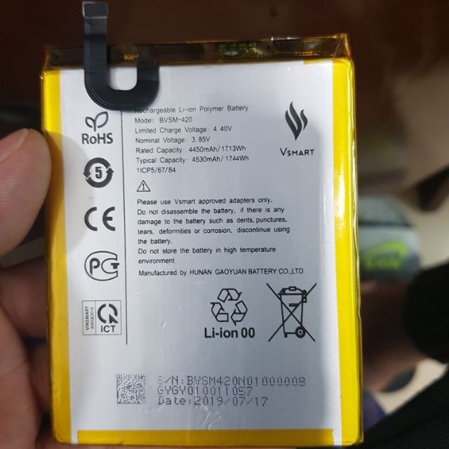 Pin vsmart joy 2 plus - joy 2+ dung lượng 4530 mah- mã pin bvsm-620 bảo hành 6 tháng