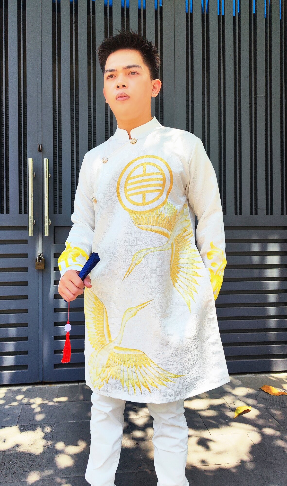 áo dài nam gấm thương hải