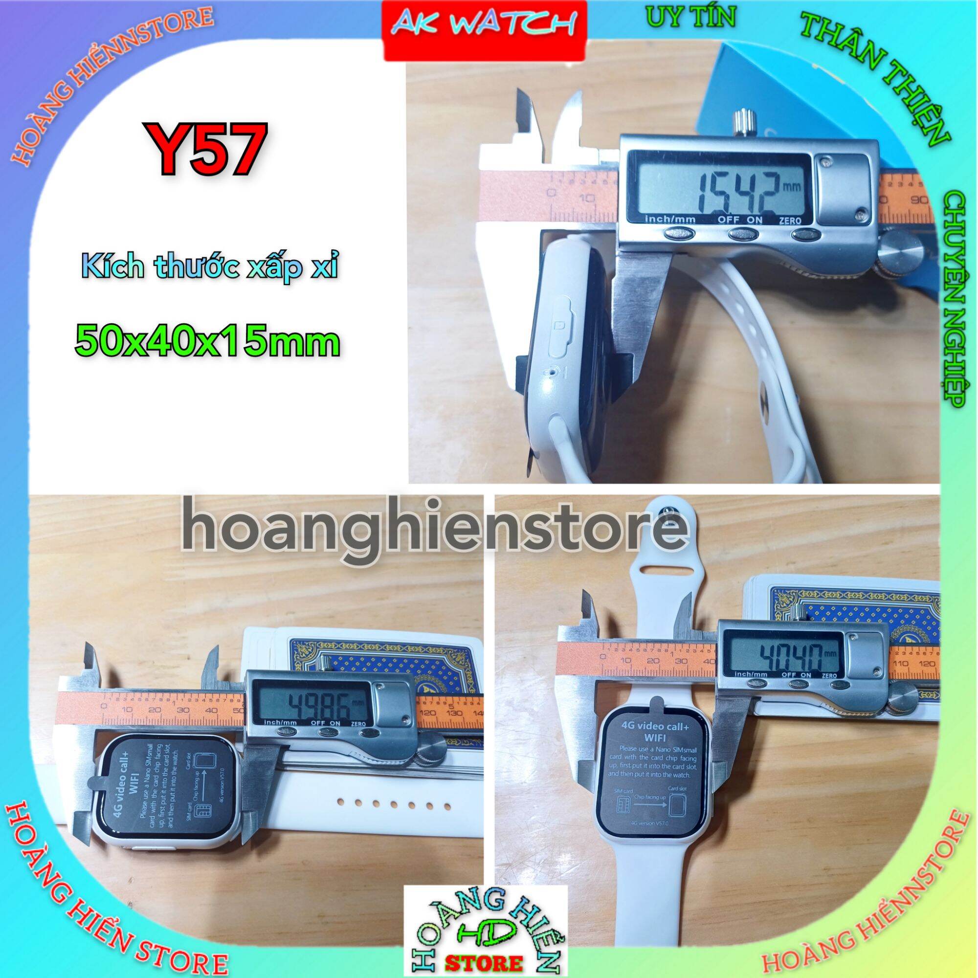 Đồng hồ thông minh AK WATCH Y57- 4G Gọi video, sạc không dây chống nước, lắp sim nghe gọi lập