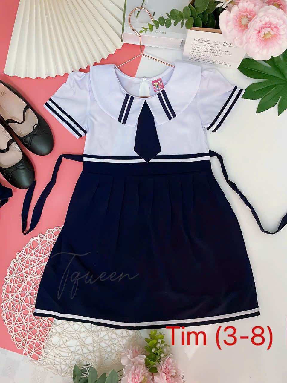 Váy đầm liền cấp 1 tiểu học 14-27 kg