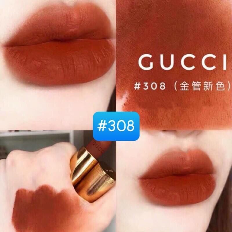 Son GUCCI 308 Matte- Cam Nâu Tây