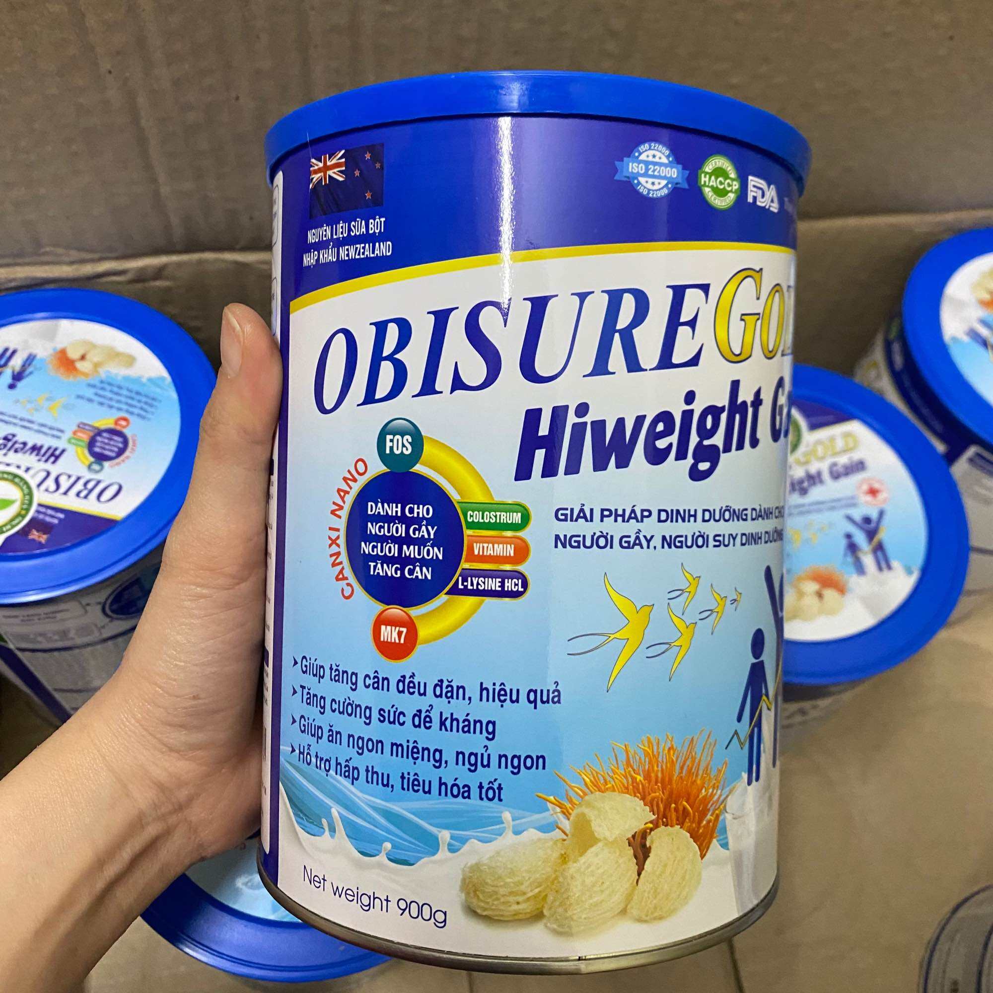 Hộp 900g Sữa Bột Obisure Gold Hiweight Gain Dinh Dưỡng Dành Cho Người Gầy, Người Suy Dinh Dưỡng, Giú