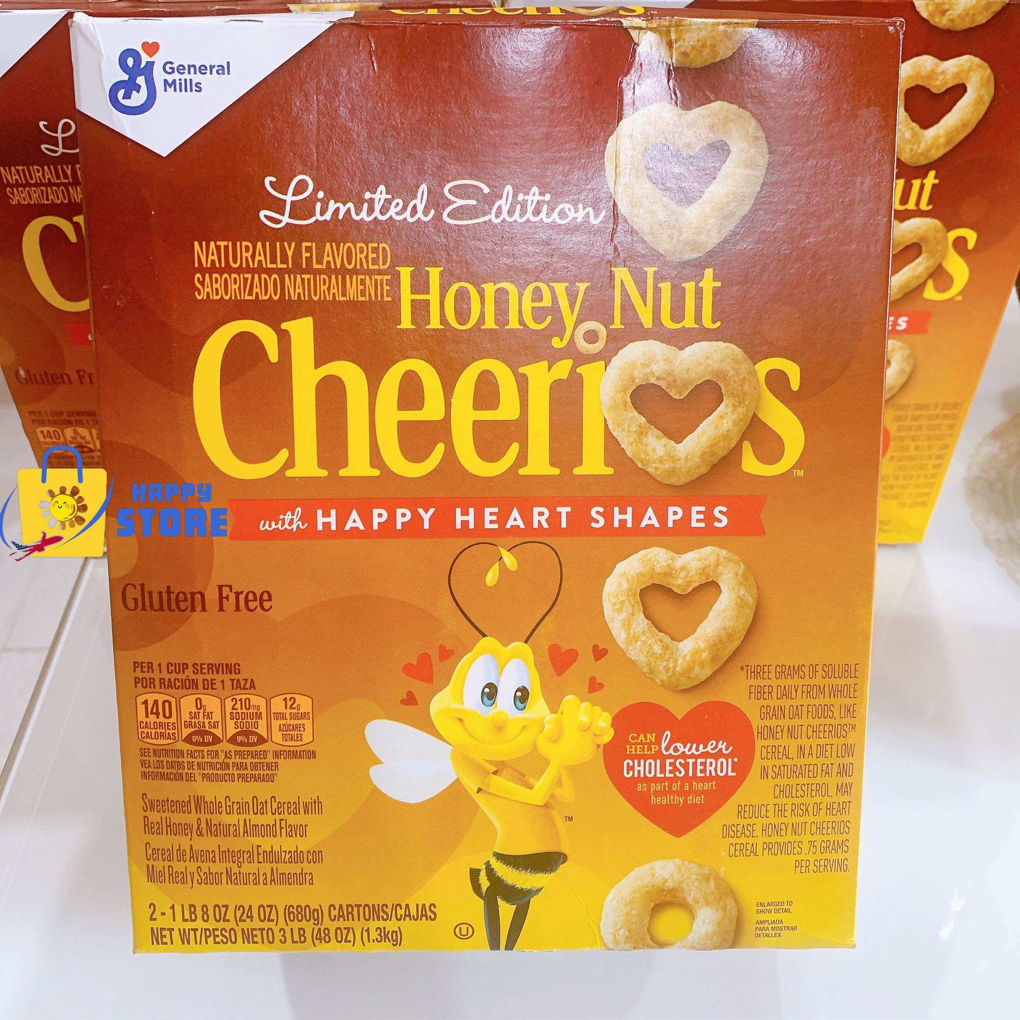 - Ngũ cốc ăn sáng cho trẻ em và người lớn Cheerios made with Real Honey 680gr