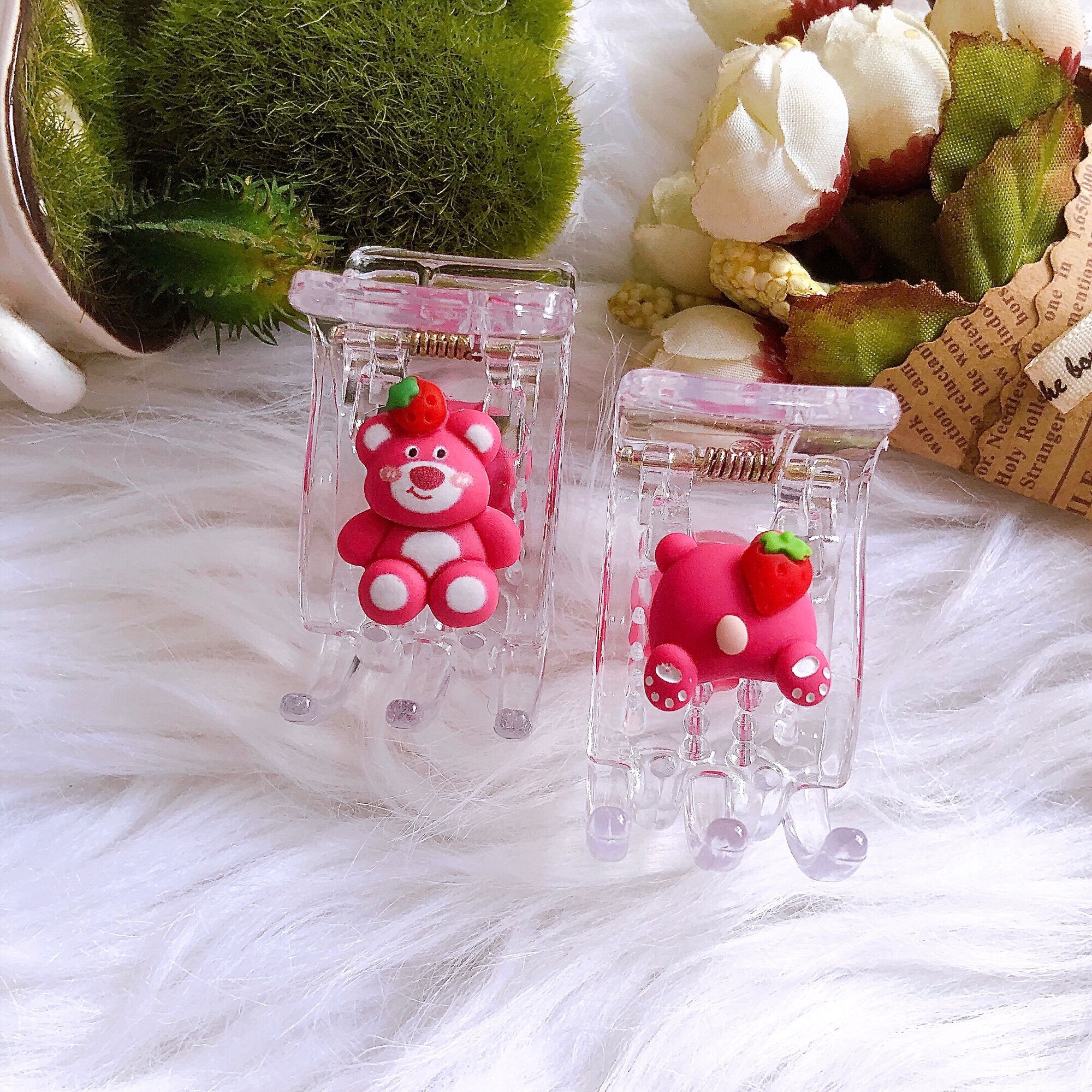 Kẹp tóc càng cua 5 răng Gấu dâu Lotso