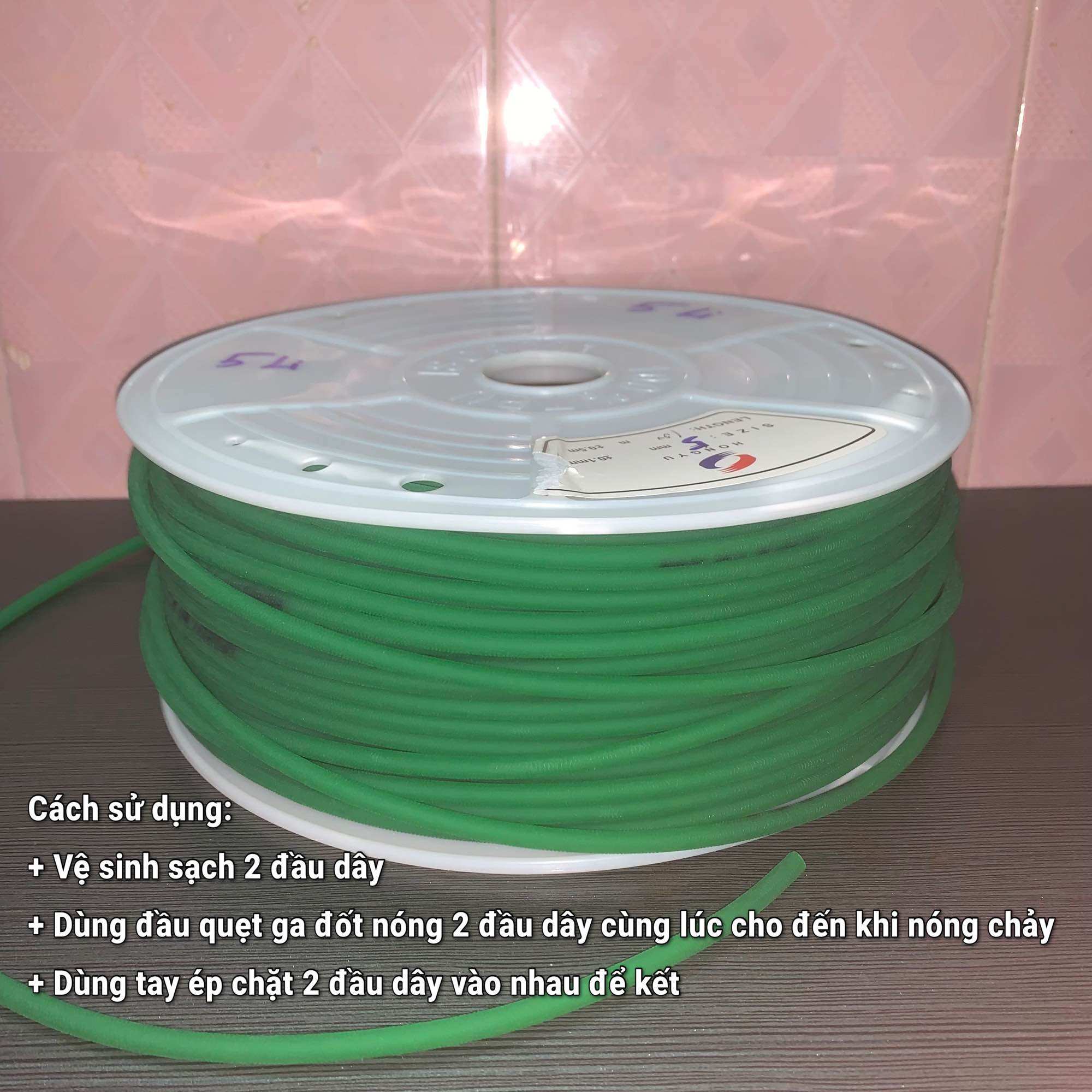 [HCM]Dây PU xanh nhám hàn 2 đầu 5mm, Dây PU xanh nhám 5li, Dây Curoa xanh nhám dày 5mm