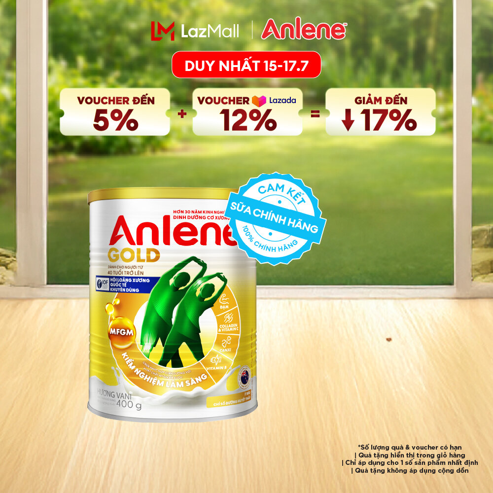 [Voucher giảm đến 26%]Sữa Bột Anlene Gold Hương Vani 400G