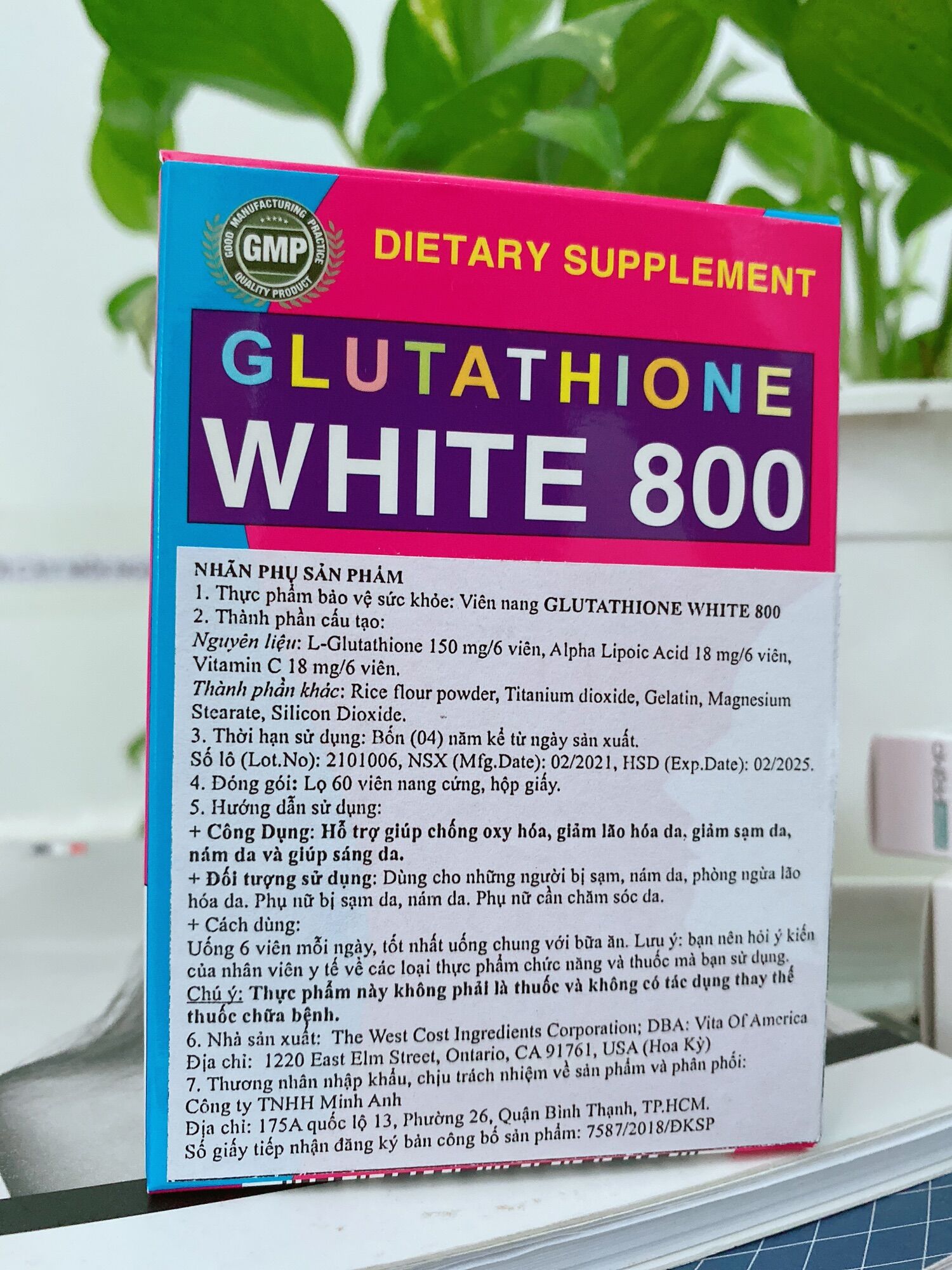 Viên Uống Trắng Da Glutathione White 800 (60 Viên)
