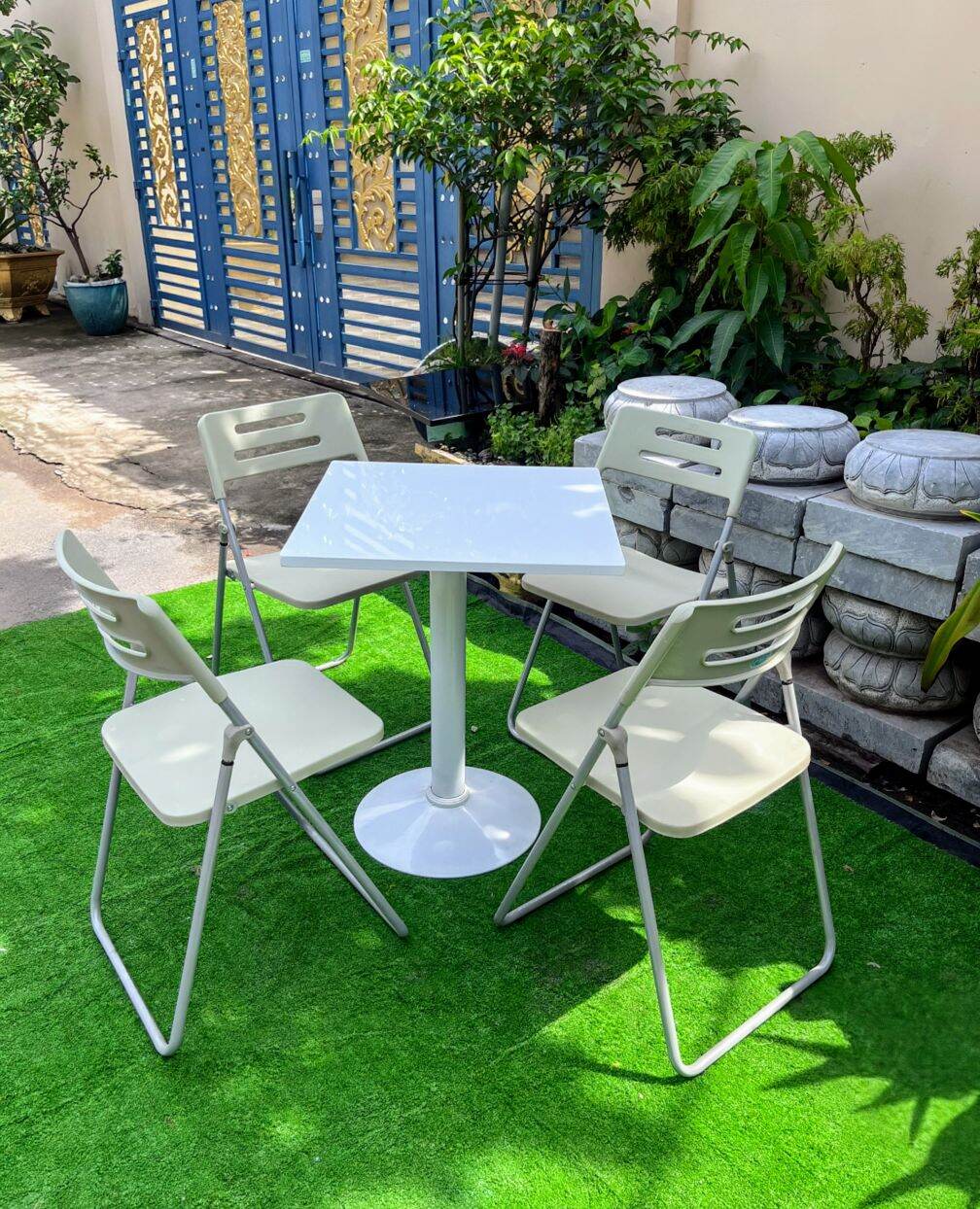 Ghế xếp Thái Bình ngồi cao 50cm-dày nặng 4kg - 2 MIẾNG NHỰA