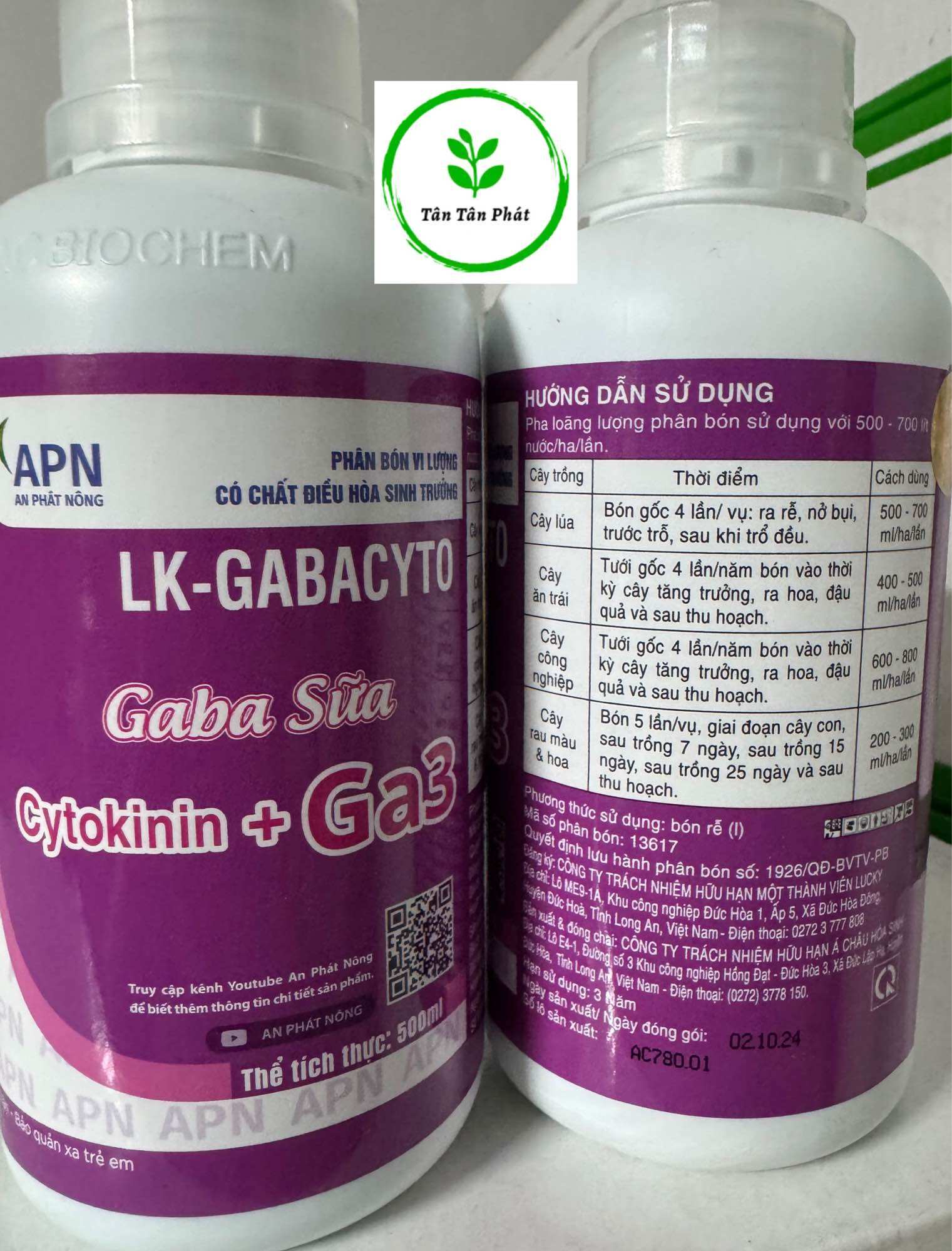 Gaba Sữa chai 500ml của An phát nông