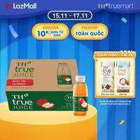 Thùng 24 chai nước trái cây TH true JUICE táo tự nhiên 350 ml (350 ml x 24)